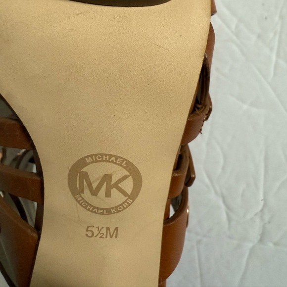 Michael Kors Brown Chunky Heel Gladiator Sandals studded - Picture 9 of 10